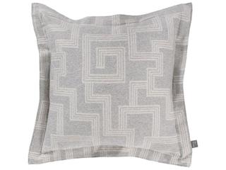 Howard Elliott Outdoor Puff Scroll Syros Fog Fabric Cushion Ottoman