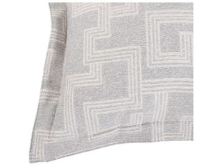 Howard Elliott Outdoor Puff Scroll Syros Fog Fabric Cushion Ottoman