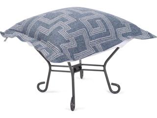 Puff Scroll Syros Denim Cushion Ottoman