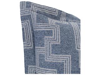 Howard Elliott Outdoor Puff Scroll Syros Denim Fabric Cushion Ottoman