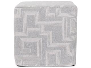 Howard Elliott Outdoor No Tip Syros Fog Fabric Cushion Ottoman