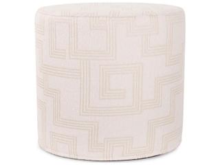 Syros Olefin Fabric Cushion Ottoman in Natural
