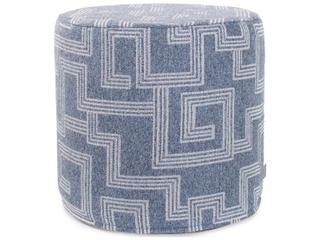 Howard Elliott Outdoor No Tip Syros Denim Fabric Cushion Ottoman