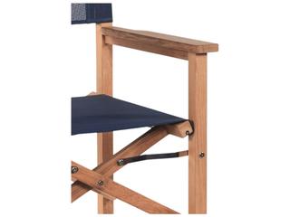 HiTeak Director Wood Blue Teak Sling Bar Stool