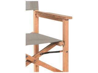 HiTeak Director Wood Taupe Teak Sling Bar Stool