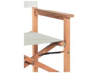 HiTeak Director Wood White Teak Sling Bar Stool