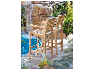 HiTeak Oasis Wood Teak Bar Stool
