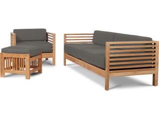 HiTeak Summer Wood Charcoal Teak Cushion Sofa