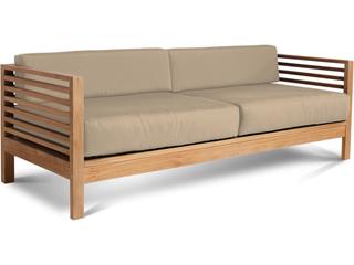 Summer Wood Fawn Teak Cushion Sofa