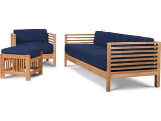 HiTeak Summer Wood Navy Teak Cushion Sofa