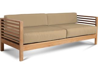 HiTeak Summer Wood Camel Teak Cushion Sofa