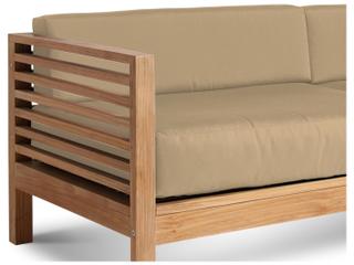 HiTeak Summer Wood Camel Teak Cushion Sofa