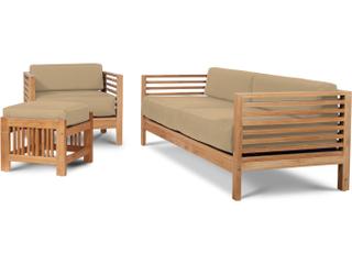 HiTeak Summer Wood Camel Teak Cushion Sofa