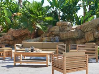 HiTeak Summer Wood Camel Teak Cushion Sofa