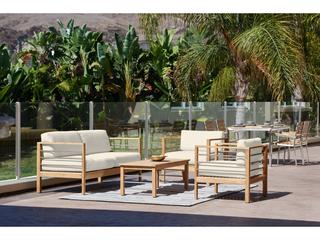 HiTeak Soho Wood Canvas Teak Cushion Sofa