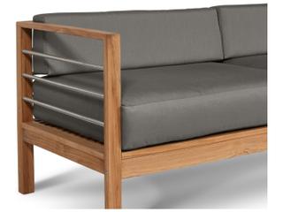 HiTeak Soho Wood Charcoal Teak Cushion Sofa