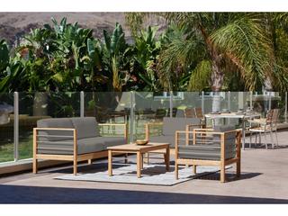 HiTeak Soho Wood Charcoal Teak Cushion Sofa