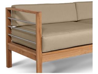 HiTeak Soho Wood Fawn Teak Cushion Sofa