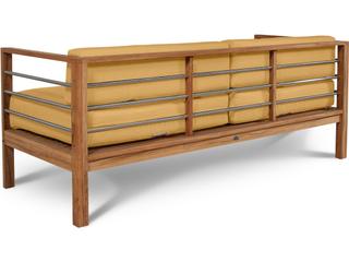 HiTeak Soho Wood Dupione Cornsilk Teak Cushion Sofa