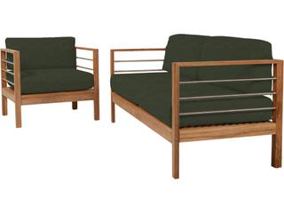 HiTeak Soho Wood Jungle Teak Cushion Sofa