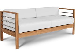 HiTeak Soho Wood White Teak Cushion Sofa