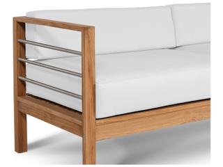 HiTeak Soho Wood White Teak Cushion Sofa