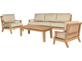 HiTeak Sonoma Wood Fawn Teak Cushion Sofa