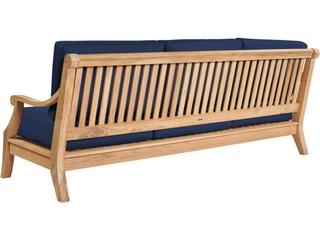 HiTeak Sonoma Wood Navy Teak Cushion Sofa