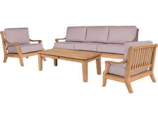 HiTeak Sonoma Wood Pink Teak Cushion Sofa