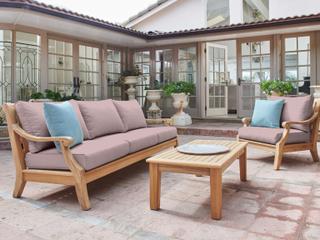 HiTeak Sonoma Wood Pink Teak Cushion Sofa