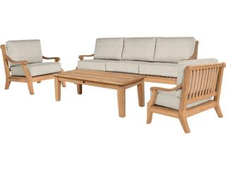 HiTeak Sonoma Wood Silver Teak Cushion Sofa