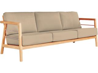 HiTeak Aalto Wood Fawn Teak Cushion Sofa
