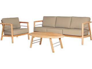 HiTeak Aalto Wood Fawn Teak Cushion Sofa