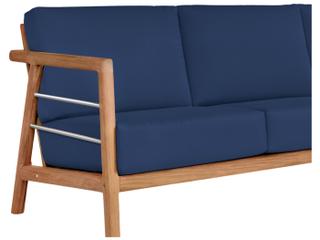HiTeak Aalto Wood Navy Teak Cushion Sofa
