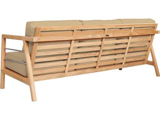 HiTeak Aalto Wood Camel Teak Cushion Sofa