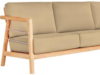 HiTeak Aalto Wood Camel Teak Cushion Sofa