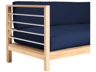 HiTeak Soho Wood Navy Teak Cushion Sofa