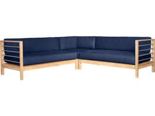 HiTeak Soho Wood Navy Teak Cushion Sofa