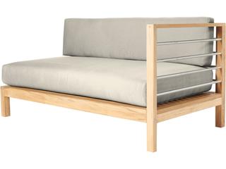 Soho Wood Canvas Teak Cushion Sofa