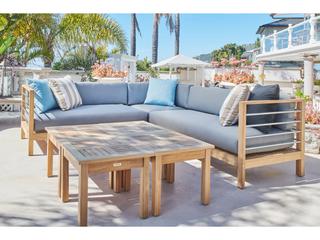HiTeak Soho Wood Charcoal Teak Cushion Sofa
