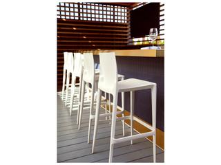 Heller Outdoor Bellini White Recycled Plastic Bar Stool - Pack of 2
