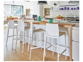 Heller Outdoor Bellini White Recycled Plastic Bar Stool - Pack of 2