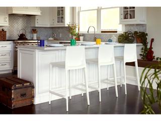 Heller Outdoor Bellini White Recycled Plastic Bar Stool - Pack of 2