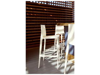 Heller Outdoor Bellini White Recycled Plastic Bar Stool - Pack of 2