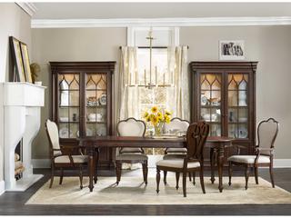 Hooker Furniture Leesburg Mahogany Wood Brown Upholstered Side Dining Chair