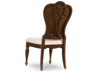 Hooker Furniture Leesburg Mahogany Wood Brown Upholstered Side Dining Chair