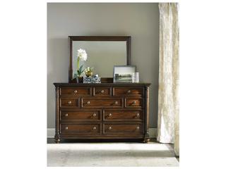 Hooker Furniture Leesburg Rich Dark Wood Wall Mirror Landscape