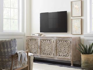 Hooker Furniture 80" Hardwood Light Wood Media Console