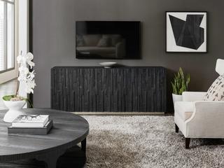 Hooker Furniture Chapman Shou Sugi Ban 80" Pine Wood Black Media Console