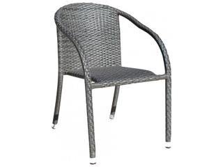 Hospitality Rattan Outdoor Spectrum Grey Aluminum Cushion Dining ArmChair